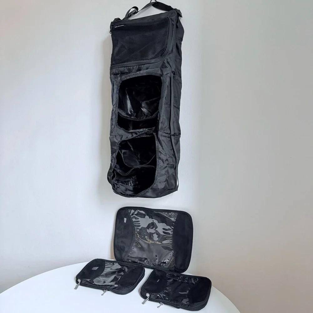Solgaard Carry On Closet Organizer Travel Packing Shelf System Shore Tex.Pouches